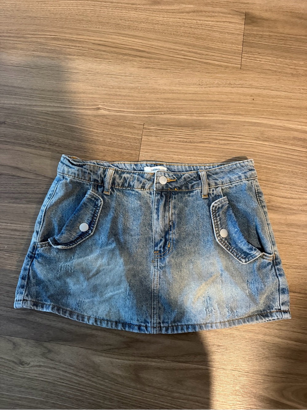 Denim Mini Skirt - Light Blue size M